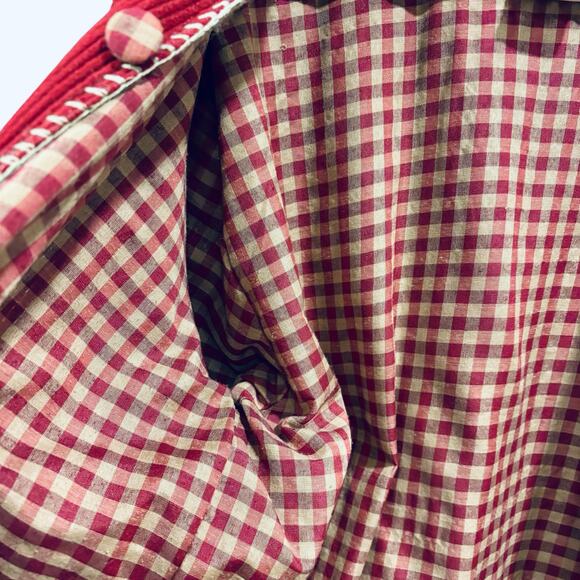 Vintage Ugly Christmas Sweater Cardigan, Red Corduroy Snowman Appliqué, Size XL - Picture 12 of 12